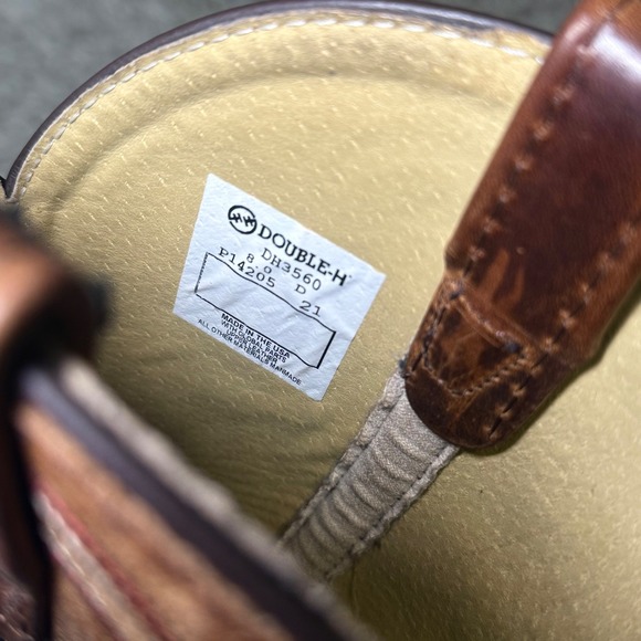Double-H Jase DH3560 Square Toe Western Work Boots |Size 8 - Picture 9 of 15